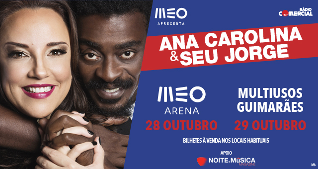 Ana Carolina & Seu Jorge [ganha convites para os concertos de Lisboa e Guimarães]
